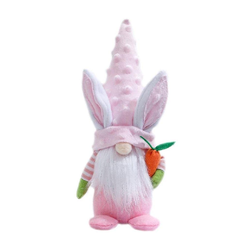 Easter Bunny Gnome Plush Toy - Scandinavian Tomte Dwarf Figurine with Carrot - Faceless Doll Home Decor for Easter, Christmas & Seasonal Celebrations - Perfect for Mantel, Tabletop & Gift Giving