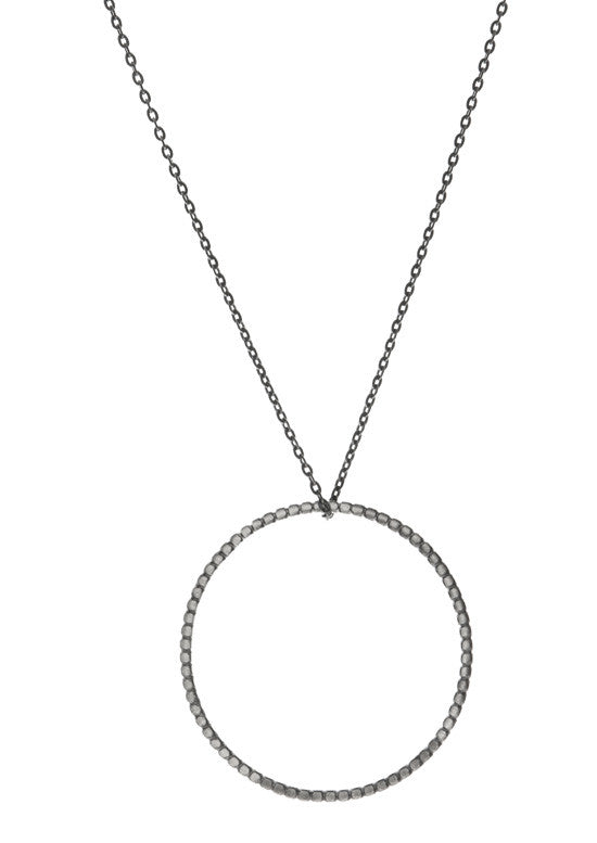 Lennox Silver Oxidized Pendant Necklace for Women - Elegant Layering Jewelry for Everyday Wear & Special Occasions