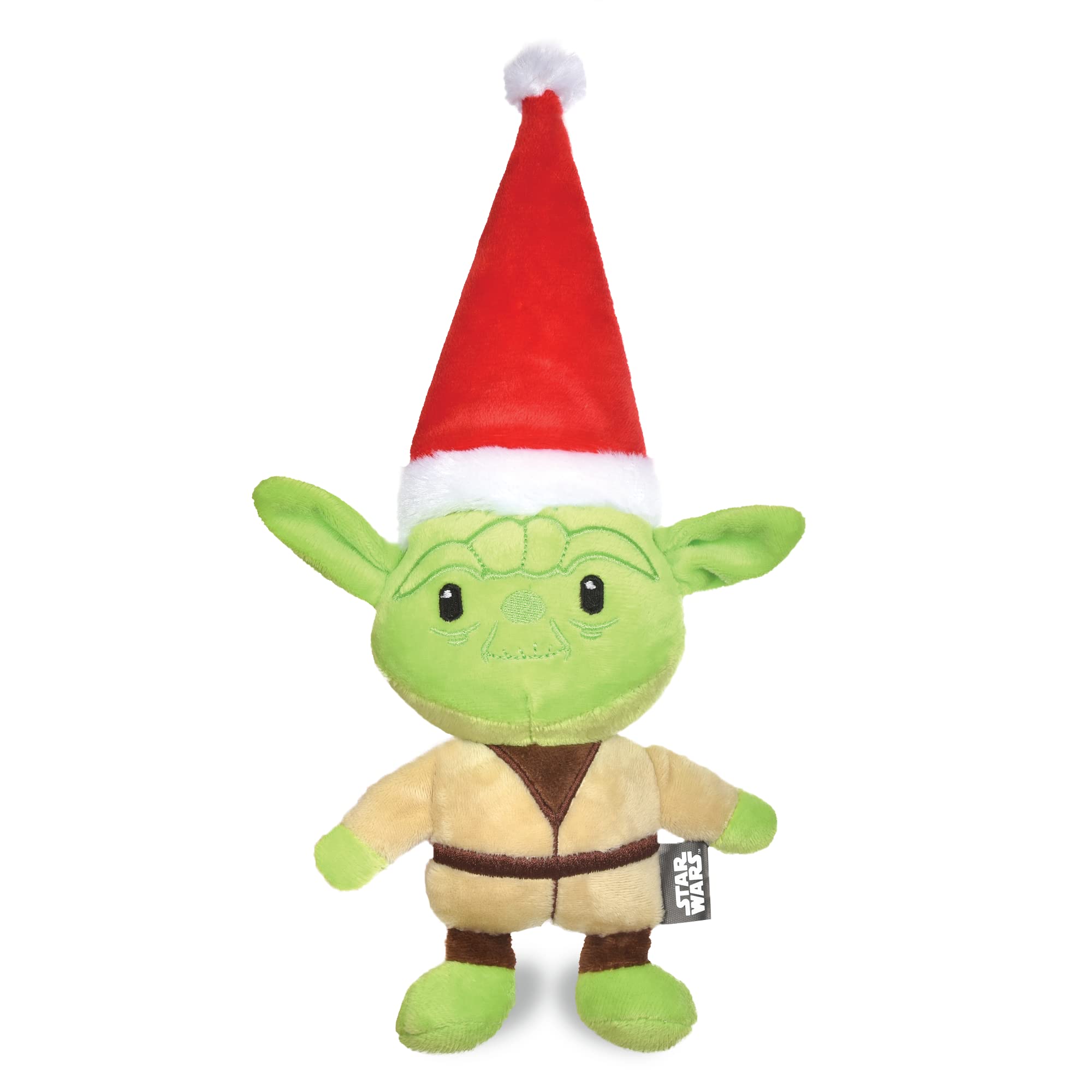 Star Wars Yoda Dog Toy - Santa Yoda Squeaky Chew Toy for Small Dogs | 6 Inch Holiday Plush Toy for Puppies | Perfect Christmas Gift for Star Wars Fans & Pet Lovers | Fun Interactive Playtime & Training Reward