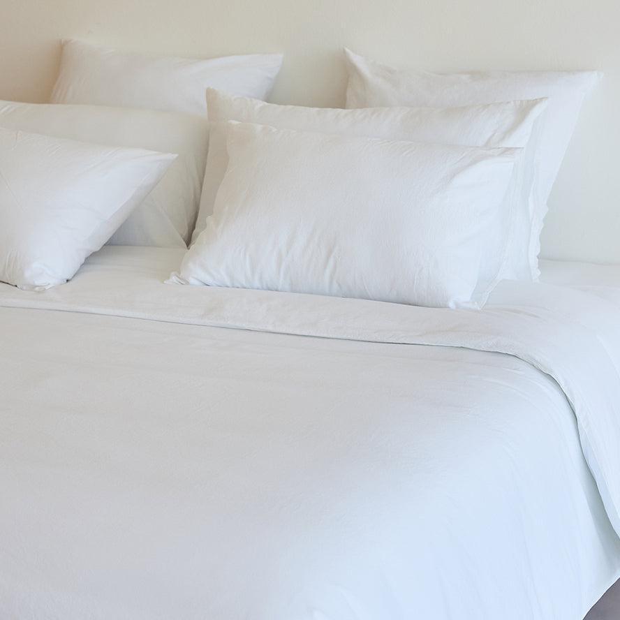 Premium Tavira Washed Cotton Duvet Cover Set - Soft & Breathable White Bedding for Comfortable Sleep - Perfect for Master Bedroom, Guest Room & Hotel Decor