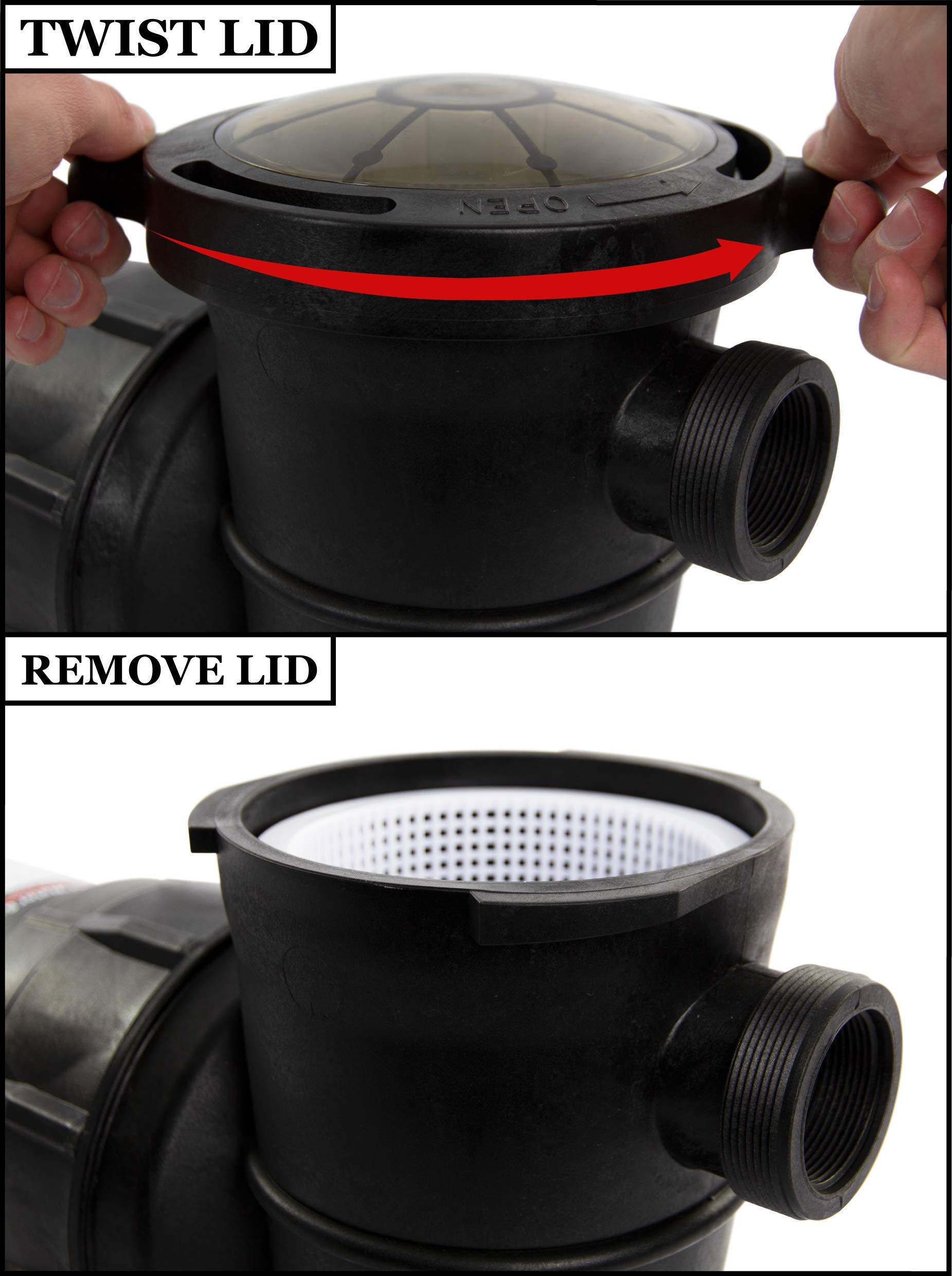 Rx Clear Extreme Force High Performance 1.5 HP Dual Speed Pool Pump for Above Ground Swimming Pools | 115V 9 Amps | Energy Efficient | 6-Foot Cord Included | Perfect for Backyard Pool Maintenance & Water Circulation