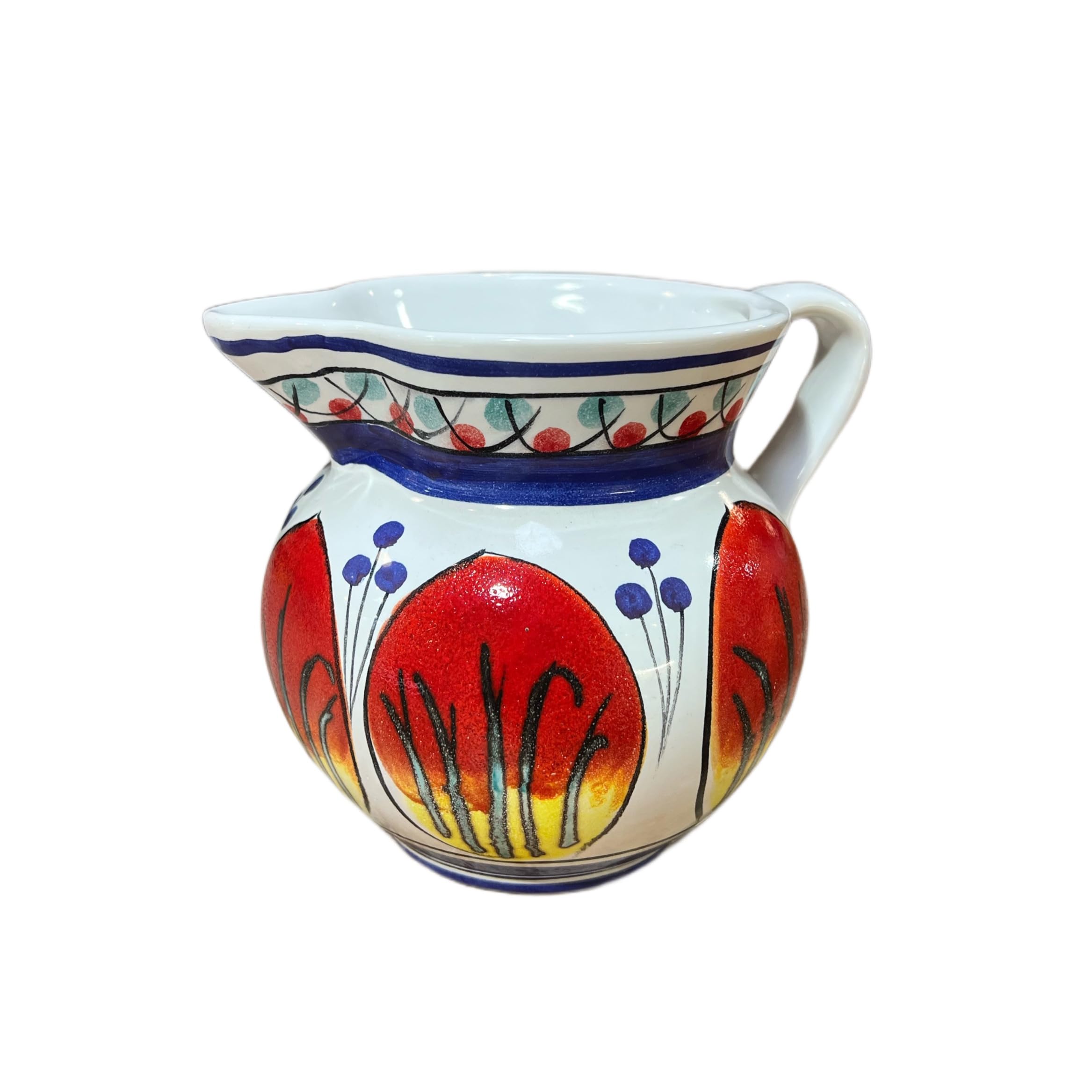 Hand Painted Allegria Pitcher from Italy - Authentic Italian Ceramic Pitcher for Water, Juice & Wine - Perfect for Home Decor, Kitchen & Dining Table