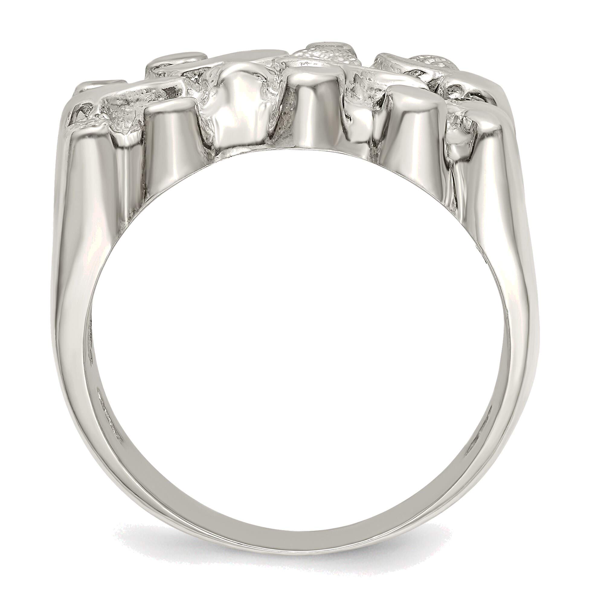 Bonyak Solid Sterling Silver Women's Nugget Ring Size 7 - Elegant Minimalist Jewelry for Everyday Wear, Gift for Her, Wedding, Anniversary & Special Occasions