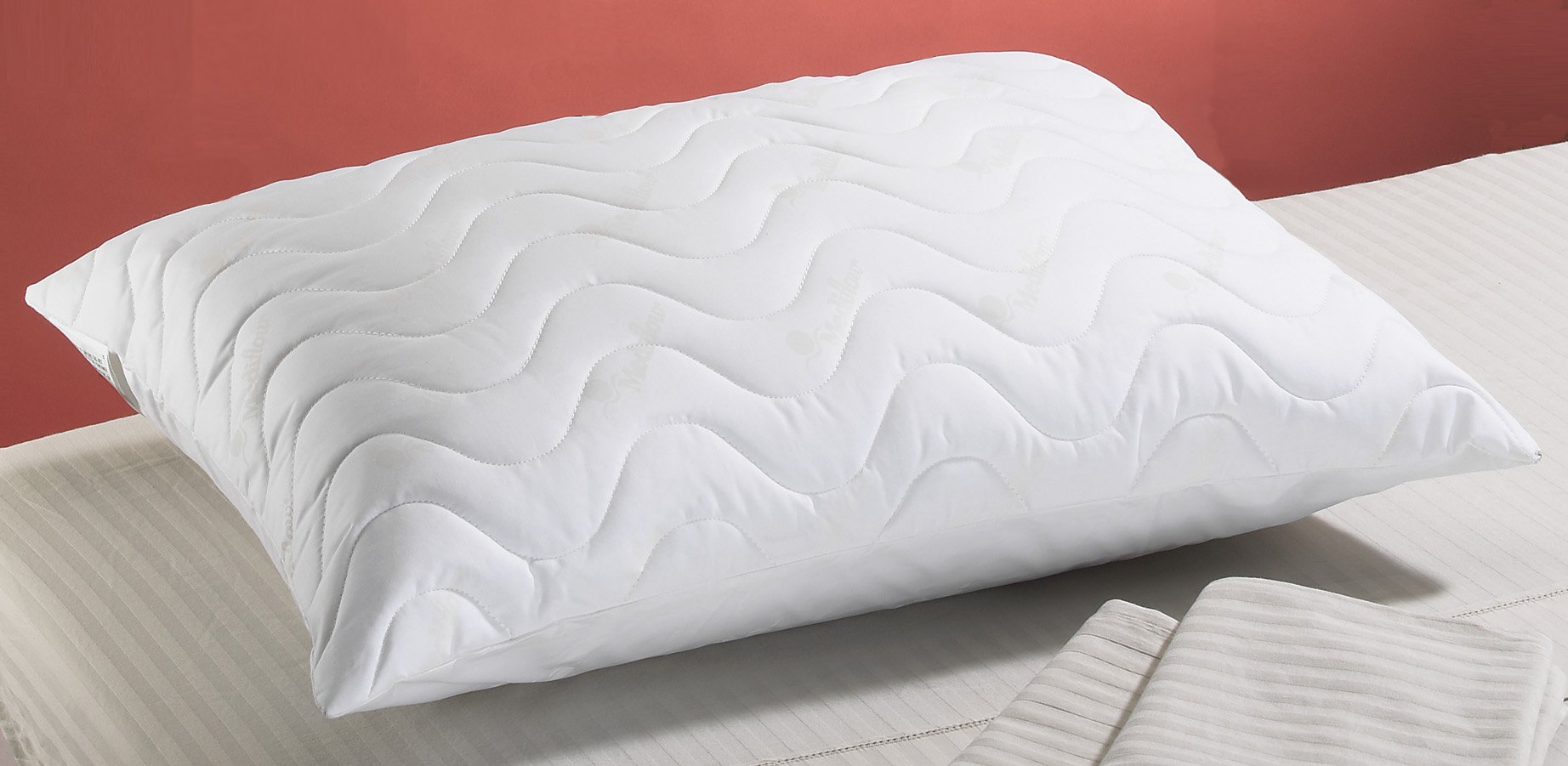 Original Fiber Water Pillow & Cotton Quilted Pillow Protector Set - Cooling Support for Neck Pain Relief, Hypoallergenic Bedding for Side Sleepers (Home, Travel, Office Use)