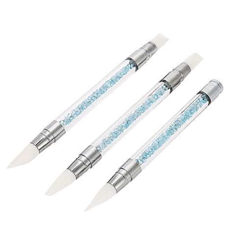Cimenn 3Pcs Professional Dual-head Silicone UV Gel Nail Art Painting Sculpture Pen Tool Set for DIY Manicure, Nail Extension & Nail Design - Perfect for Home, Salon & Professional Use