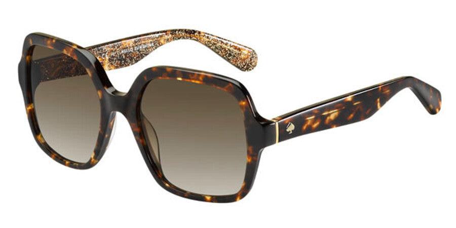 Kate Spade Katelee Tortoiseshell Gold Glitter Sunglasses - Brown Polarized Fashion Sunglasses for Women | Perfect for Beach, Driving & Outdoor Activities