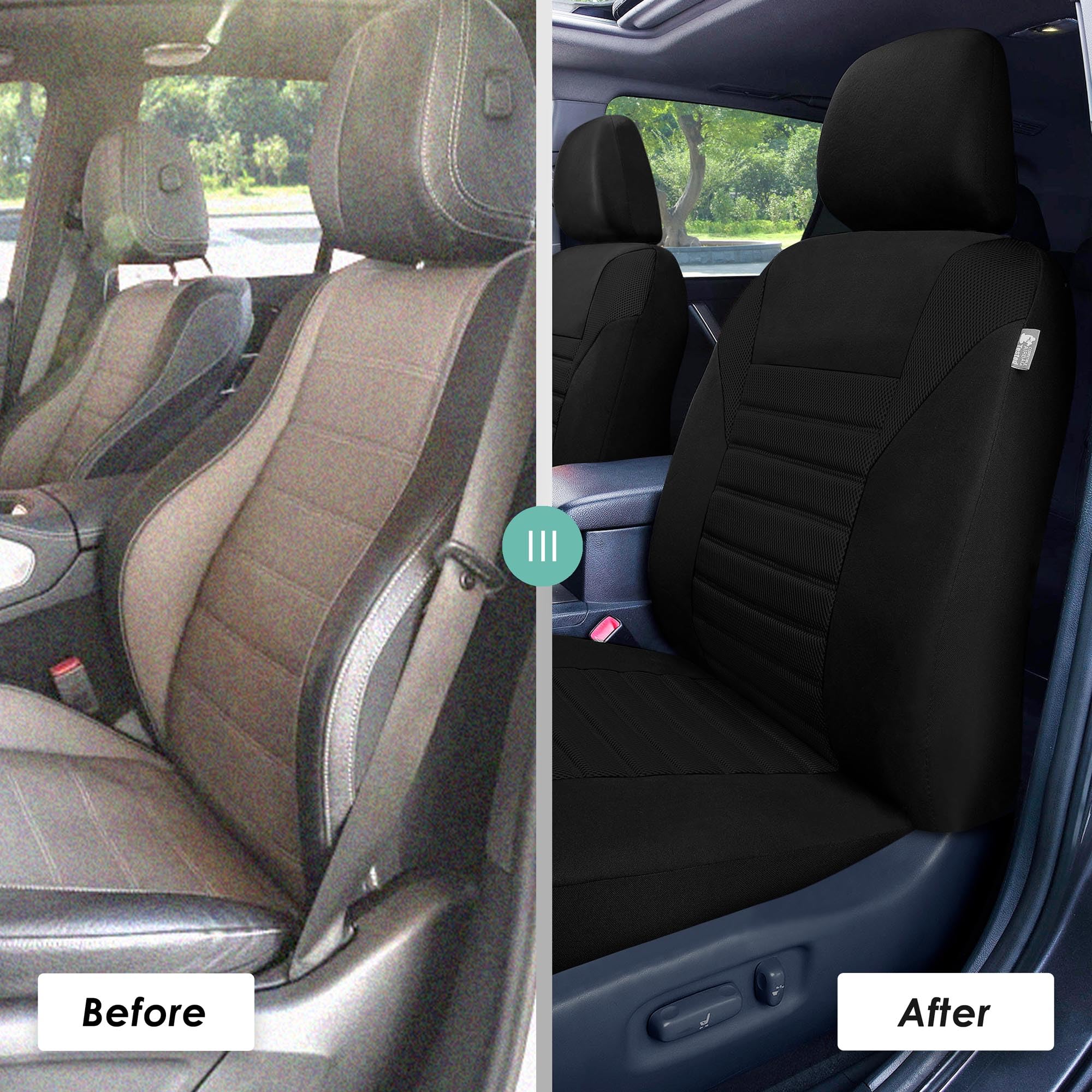 TLH 3D Air Mesh Car Seat Covers - Black, Universal Fit for Cars & SUVs - Perfect for Comfort & Style