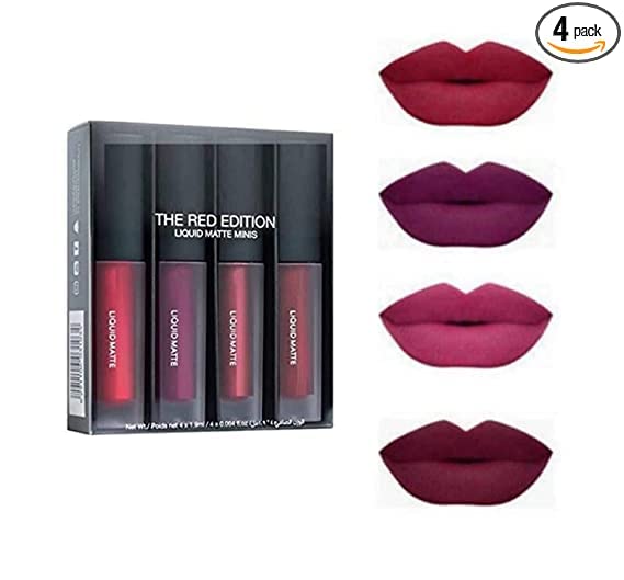 SEINON'S Liquid Matte Mini Lipstick Set - Nude & Red Edition (8-Pack) | Long-Lasting, Moisturizing Matte Lipstick for Everyday Wear, Parties & Special Occasions