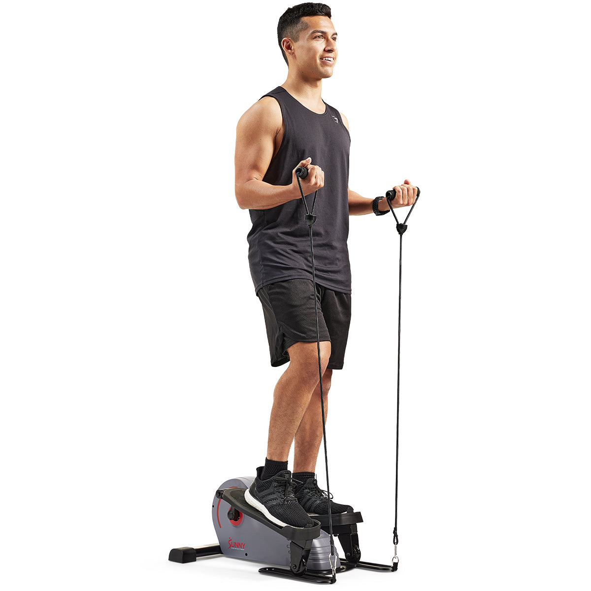 Portable Stand Up Elliptical Machine with Adjustable Resistance Bands - Full Body Workout Equipment for Home & Office Fitness Training
