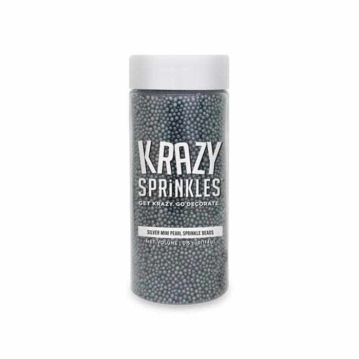 Dark Silver Pearl Mini Sprinkle Beads for Cake Decorating, Cupcake Toppers, and DIY Crafts – Premium Edible Glitter for Baking and Party Treats