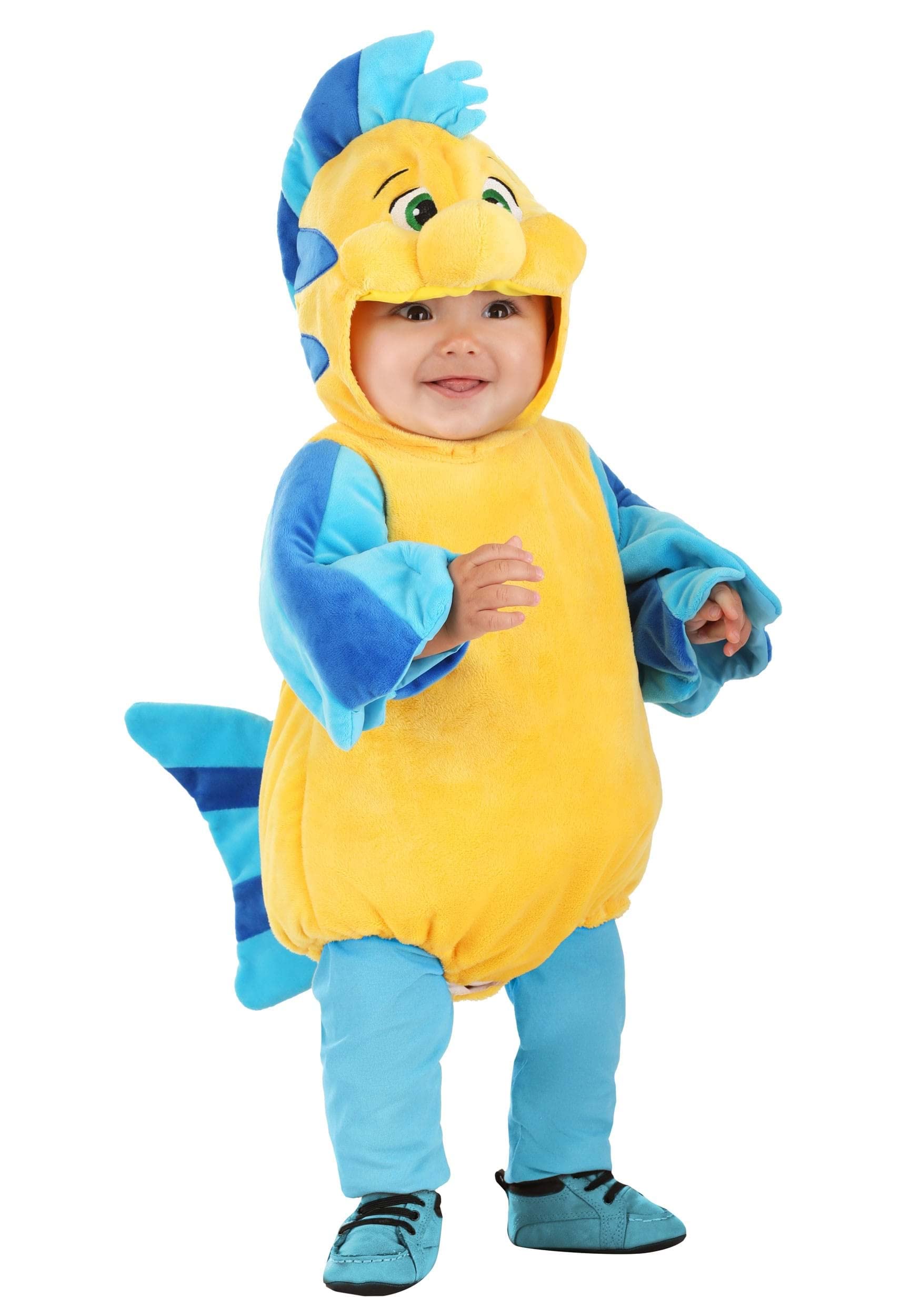 Disney The Little Mermaid Flounder Baby Costume for Halloween, Cosplay, Ocean Beach Theme Party & Dress Up - Perfect for Infants, Toddlers, and Kids Birthday Parties, Character Play, and Underwater Photo Shoots