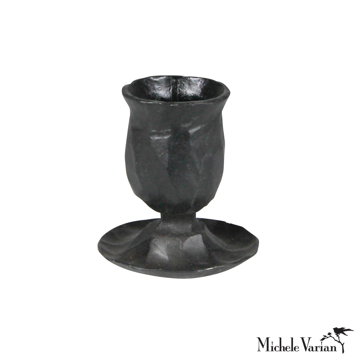 Blackened Candle Holder Clarke 2.25 Inch - Vintage Metal Candle Stand for Home Decor, Wedding, and Romantic Dinner Ambiance