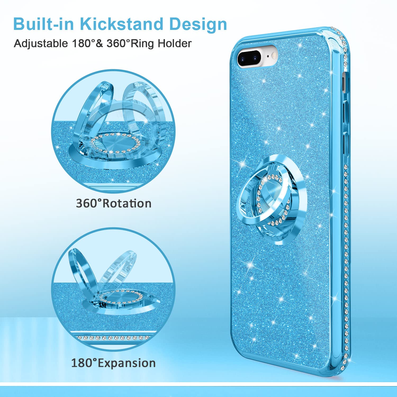 Elegant Sparkle Diamond Phone Case for iPhone 7 Plus/8 Plus (5.5