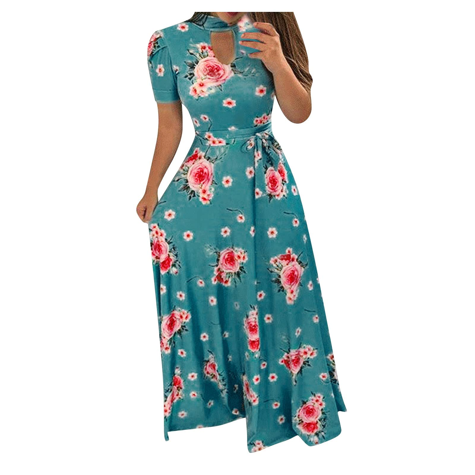 Women's Casual Summer Dresses - Short Sleeve Printed Beach Dress for Spring & Summer | Perfect for Beach Vacations, Date Nights & Outdoor Parties