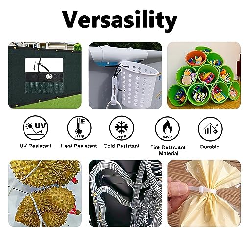 Heavy Duty 12 Inch Zip Ties 200 Pack Black & White - 50lb Strength Cable Ties for Outdoor Use, Wire Management, Bundling, and DIY Projects - Plastic Tie Wraps for Home, Office, and Industrial Organization