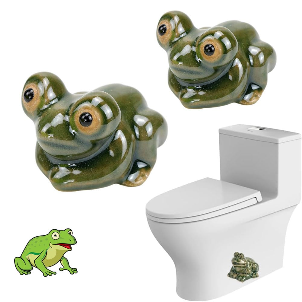 Ceramic Frog Toilet Bolt Covers - Sea Turtle Bathroom Decor for Hiding Bolts
