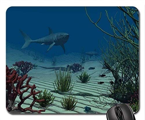 Shark & Fish Themed Gaming Mouse Pad - Non-Slip Large Extended Mousepad for PC, Laptop & Office Use | Perfect for Gamers, Graphic Designers & Office Workers