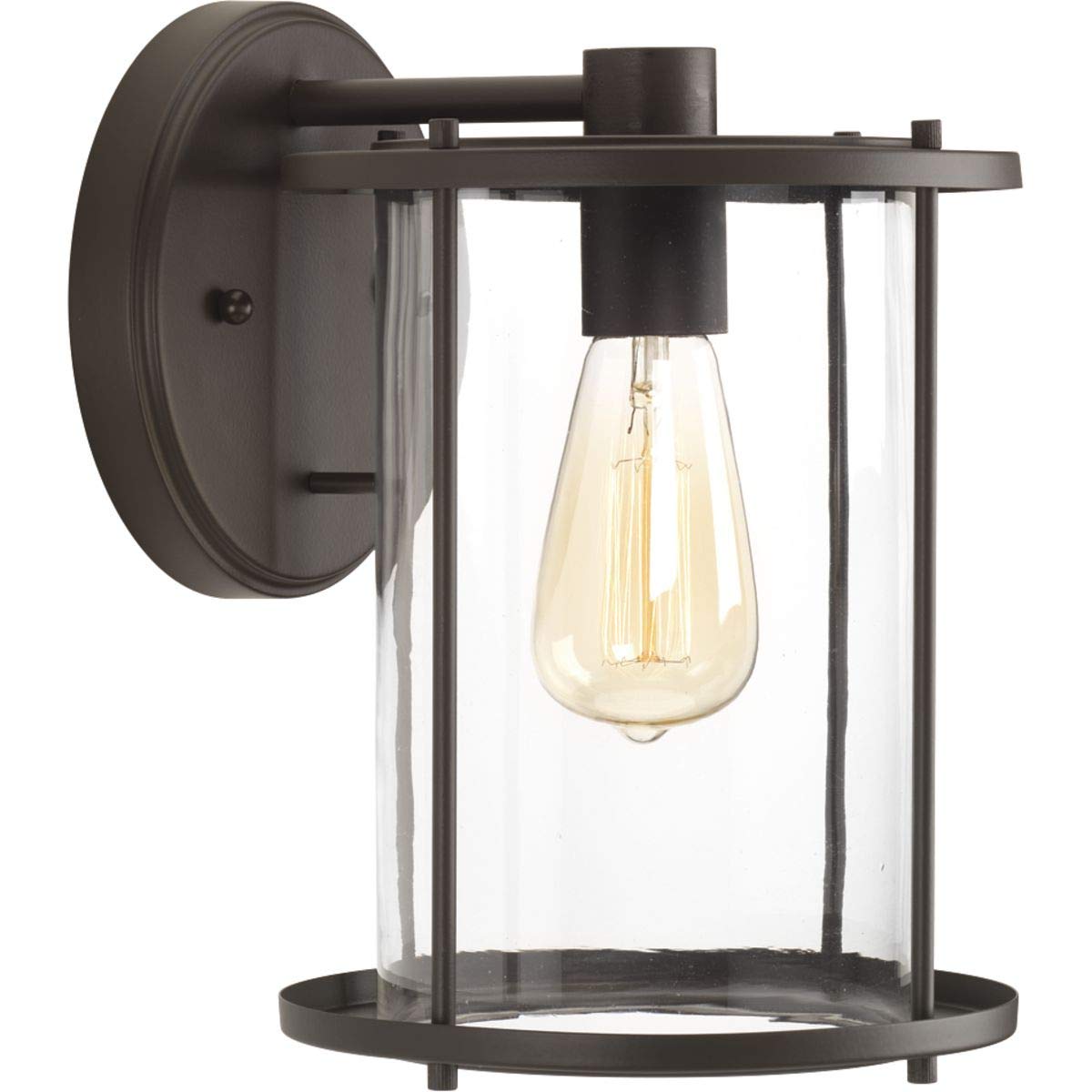 Progress Lighting P560058-020 Gunther Outdoor Bronze Wall Sconce - Weatherproof Exterior Light Fixture for Porch, Patio, and Garden Lighting