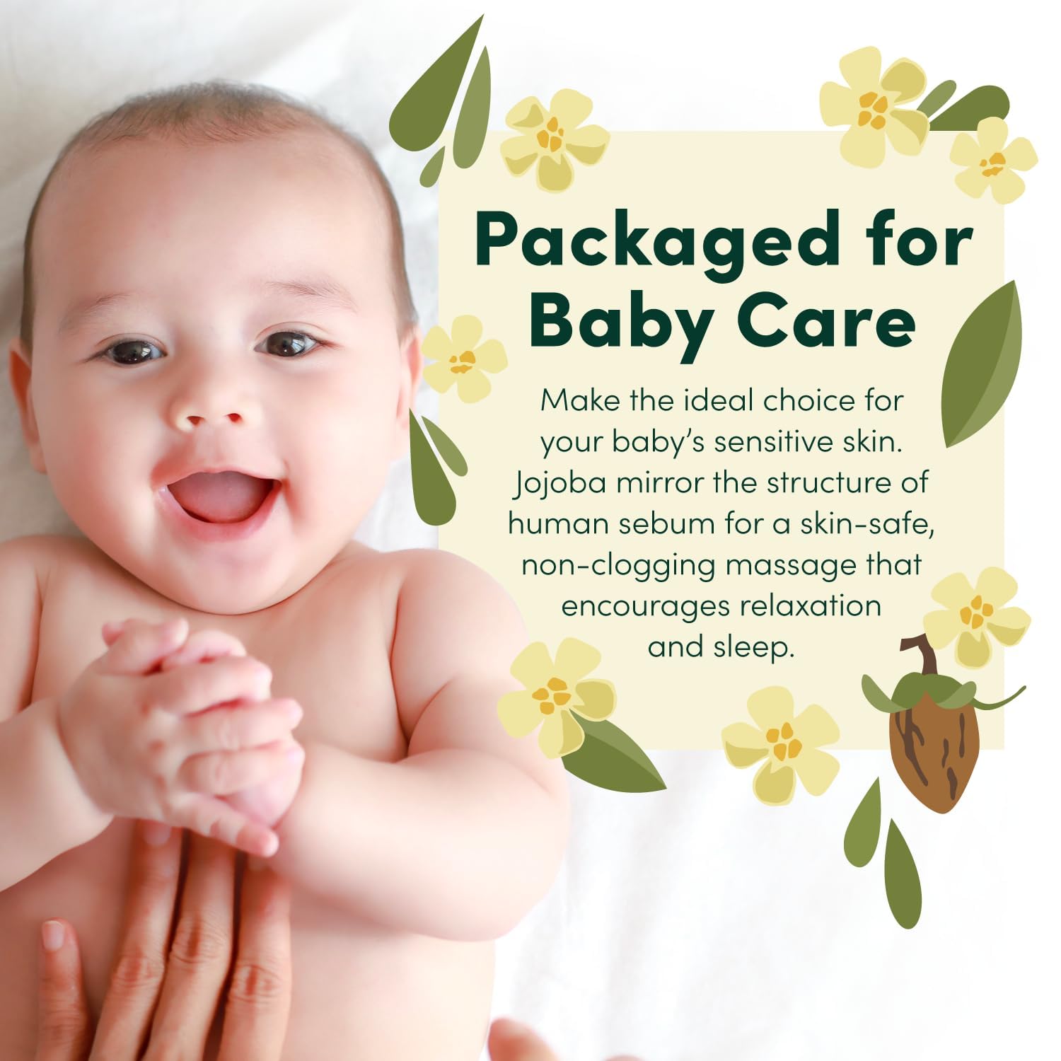 HobaCare 100% Pure Unrefined Jojoba Oil for Skin, Hair & Nails - Natural Moisturizer for Face, Body, Beard & Dry Skin Care - 128 fl oz - Perfect for Daily Hydration, Massage & DIY Beauty Treatments
