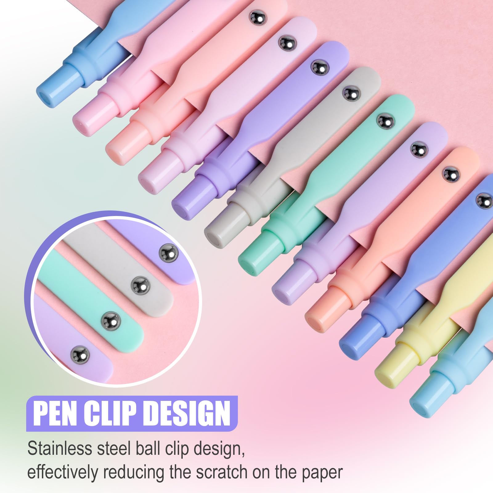 12 Pack 0.5mm Fine Point Gel Pens - Quick Dry No Smudge Black Ink, Smooth Writing & Comfortable Grip for Journaling, Note Taking, School Supplies & Office Work (Aesthetic Stationery Set)
