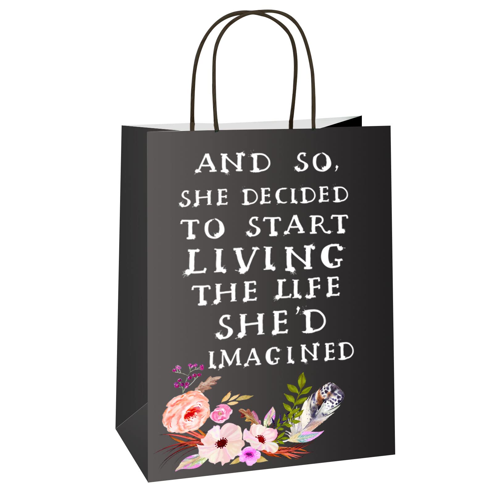 20 Pack 9.8x4.3x12.6 inch Black Paper Gift Bags with Handles - Bulk Craft, Retail & Party Favor Bags for Weddings, Birthdays & Business Events | Perfect for Gift Wrapping, Party Decorations & Store Packaging