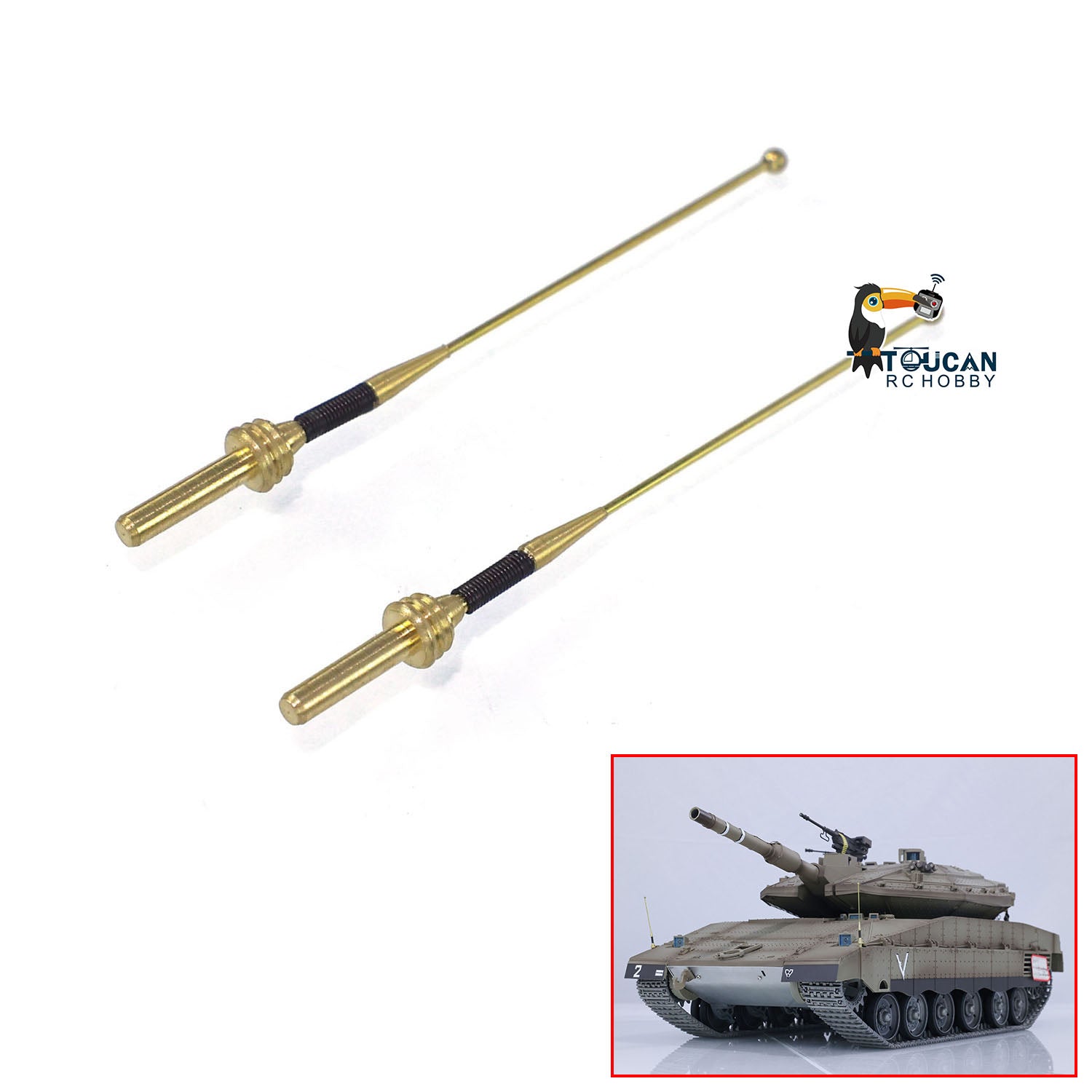 Heng Long 1/16 Scale RC Tank Antenna for IDF Merkava MK IV 3958 Remote Control Military Vehicle - US Stock | Replacement Part for RC Tank Battles & Model Tank Collection