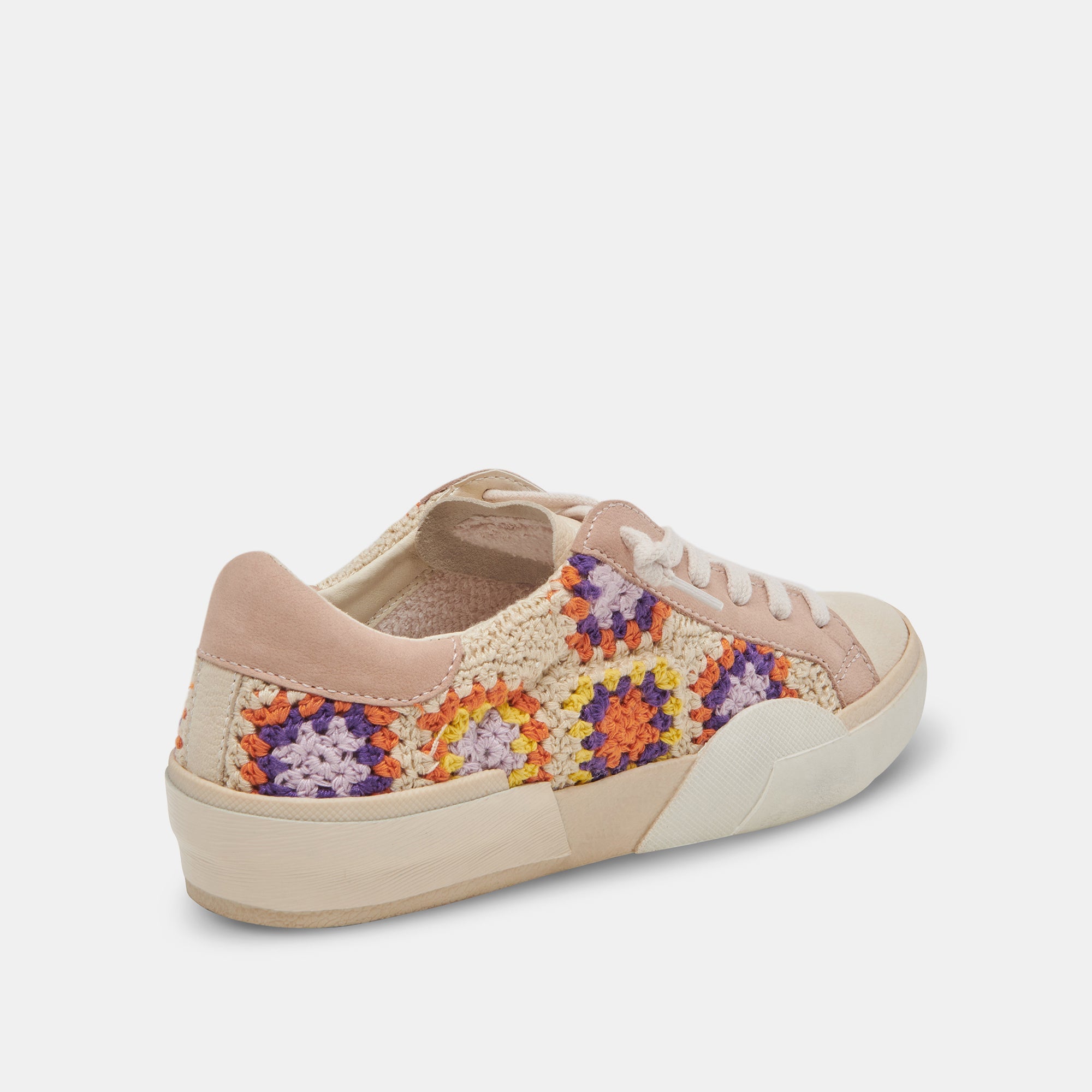 ZINA Purple Floral Crochet Sneakers - Handmade Comfortable Women's Shoes for Casual Wear, Summer Outfits & Boho Fashion
