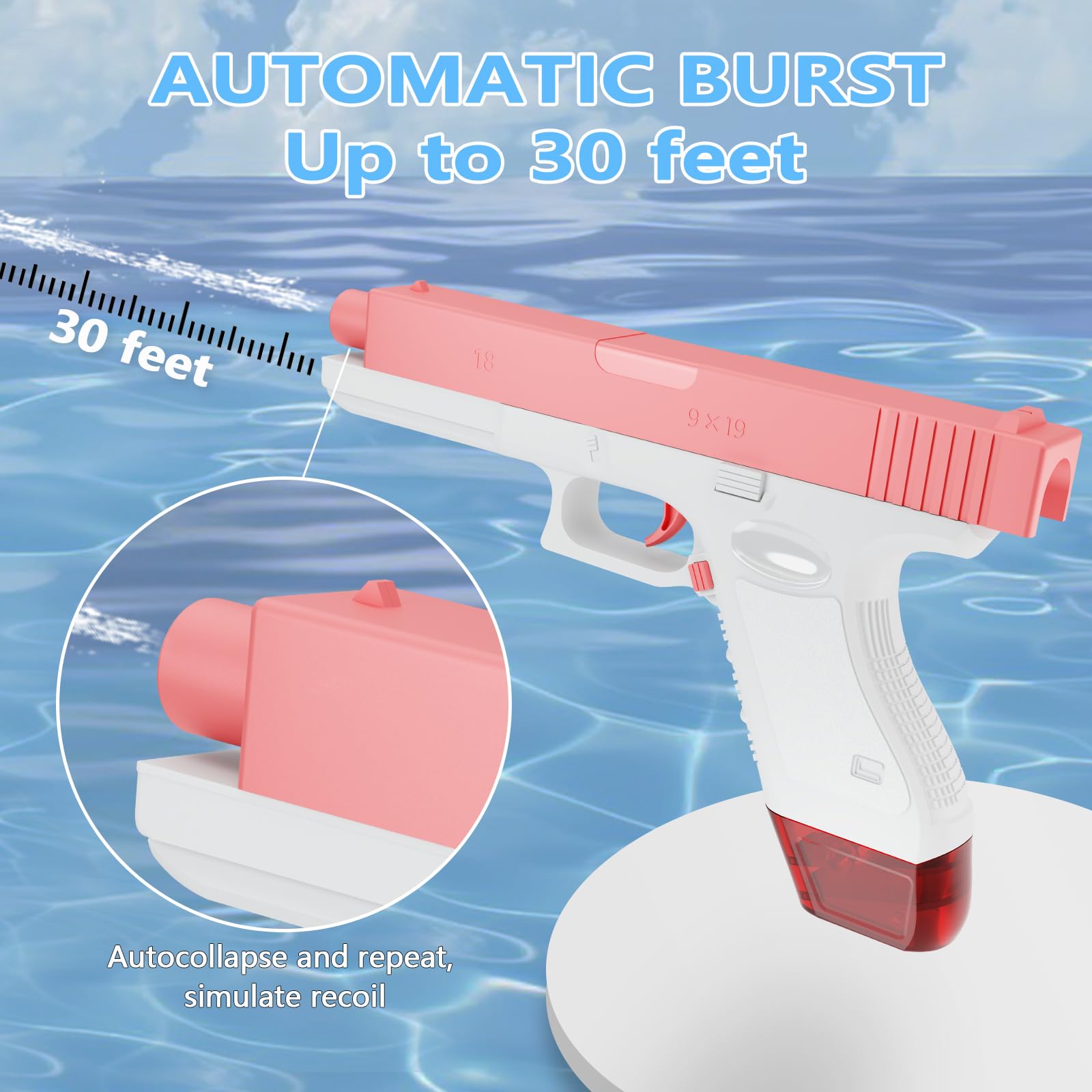 2 Pack Ladybug Water Gun Toys for Kids - Summer Outdoor Water Squirt Guns for Pool, Beach, Backyard Fun - Non-Electric Water Play with 4 x 50cc Water Inlets - Perfect for Birthday Parties, Water Fights, and Outdoor Activities