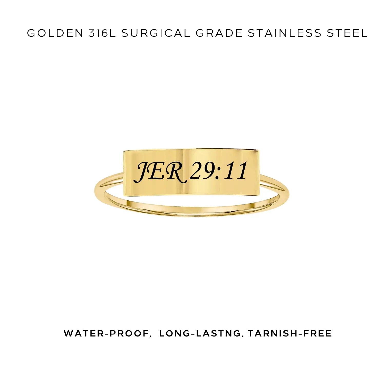 Personalized Engraved Rectangle Bar Ring - Custom Name & Date Jewelry Gift for Women & Men - Perfect for Anniversaries, Weddings & Special Occasions