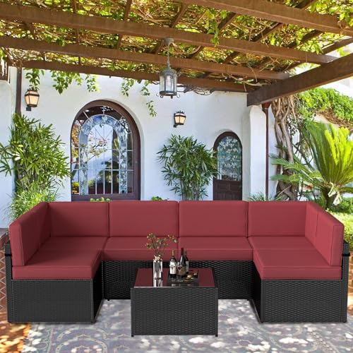 Burgundy Cushions+black Sofa