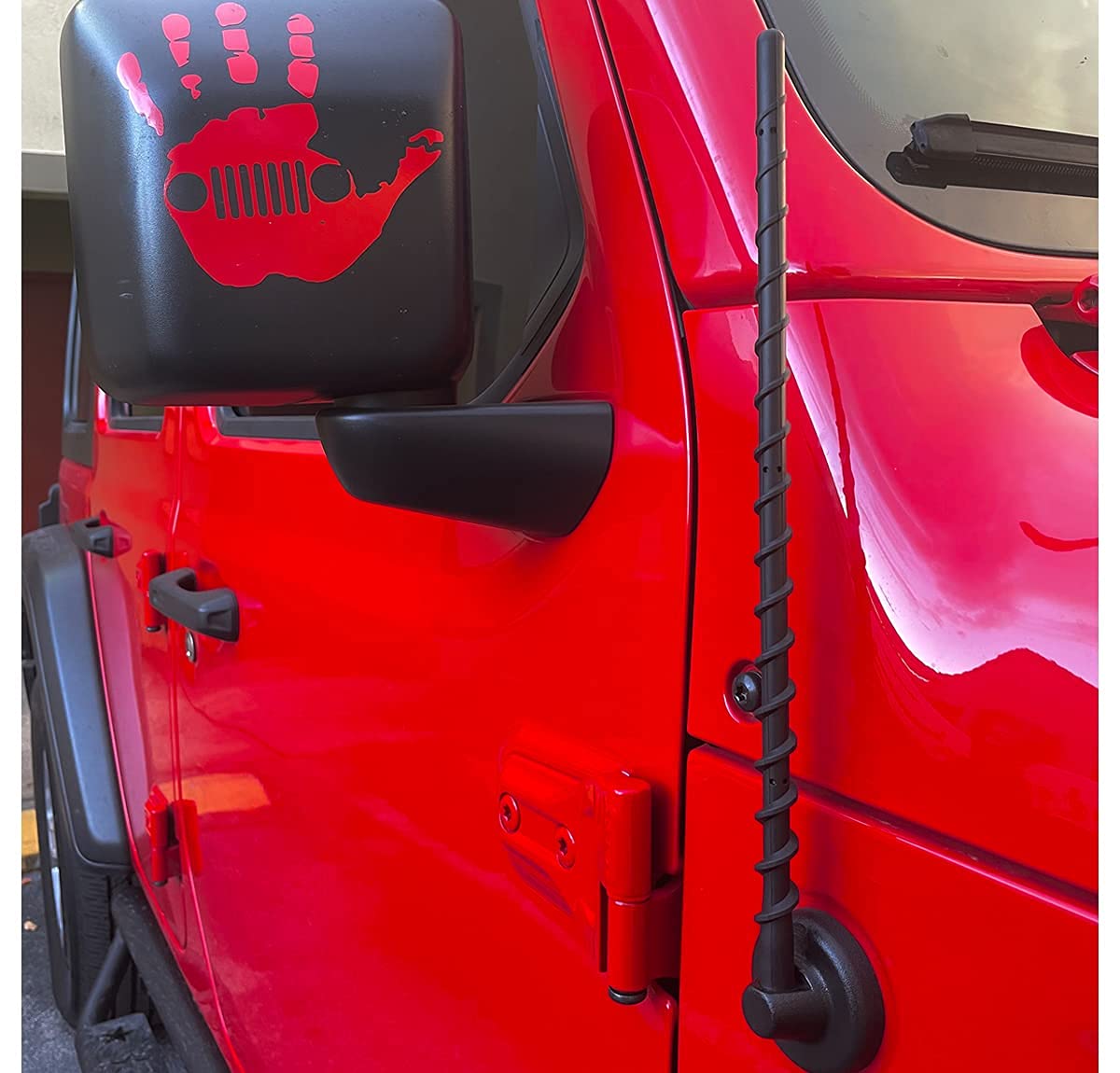 VOFONO 13 Inch Short Antenna Upgrade for Jeep Wrangler & Gladiator (2007-2025) - Compatible with JL JK Rubicon Sahara Unlimited Sport Willys 4xe Mojave High Altitude Models - Durable Jeep Accessories for Enhanced Radio Reception & Off-Road Adventures