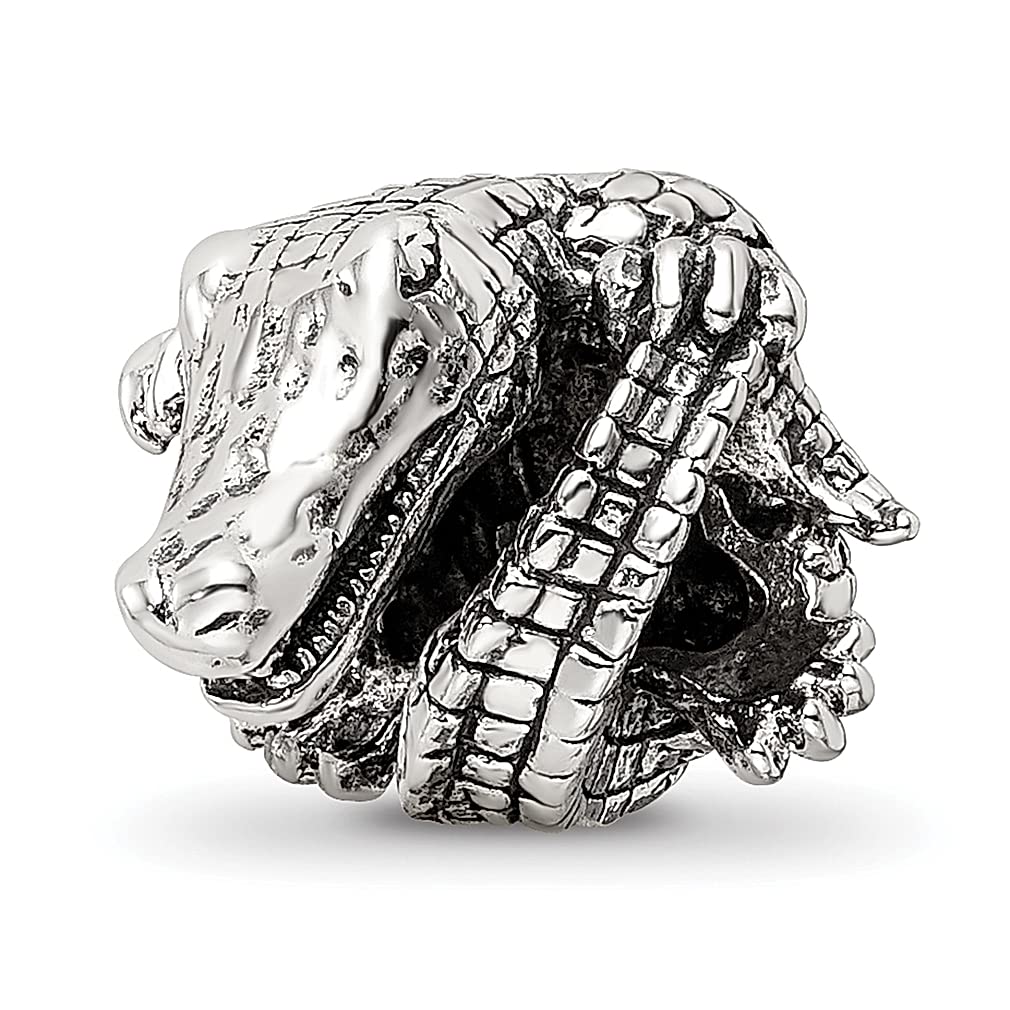 925 Sterling Silver Alligator Charm Bead for Bracelet - Dainty Animal Jewelry Gift for Women - Perfect for Birthdays, Anniversaries & Everyday Wear