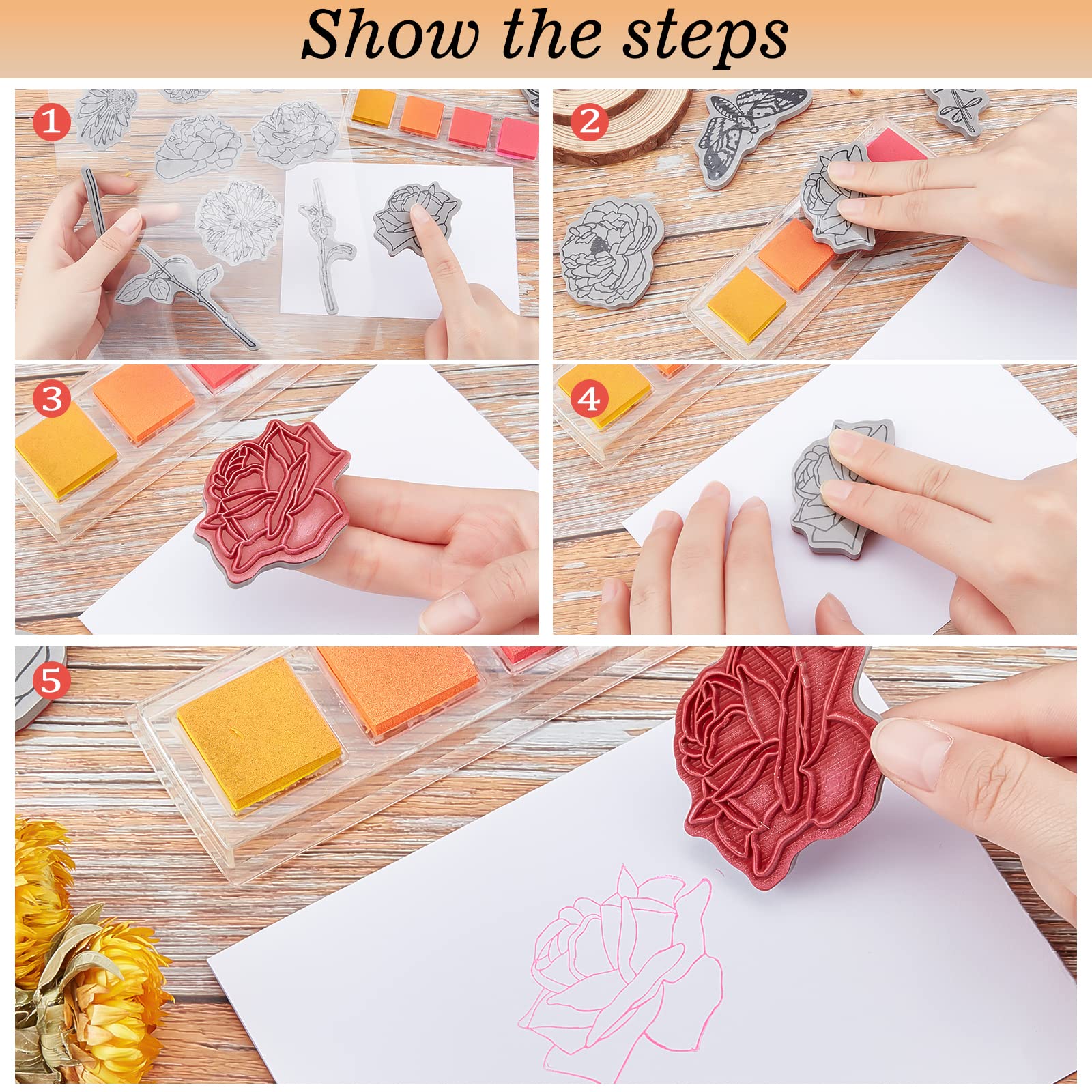 GLOBLELAND Insect Rubber Stamps Set - Butterfly, Dragonfly, Beetle & Ladybug Stamps for DIY Scrapbooking, Card Making, Photo Album Decoration - Perfect for Birthday Cards, Journals, and Paper Crafts