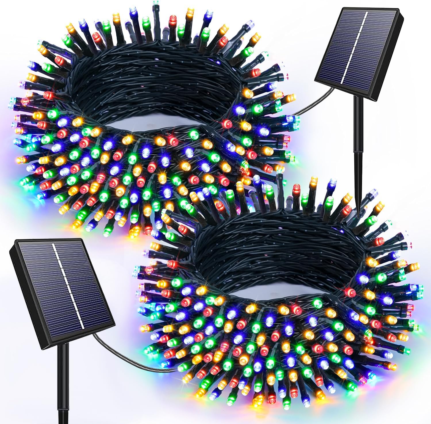 400 LED Solar Christmas Lights Outdoor Waterproof - 2 Pack 144FT Solar String Lights with 8 Modes, Multicolor Holiday Lights for Garden, Party & Christmas Decorations - Perfect for Patio, Yard, Fence & Outdoor Holiday Lighting