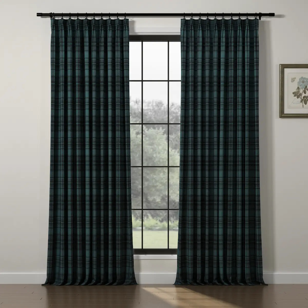 Elegant Sara Le Print Linen Drapery Pleated Curtains - Soft Textured Window Treatments for Living Room & Bedroom Decor