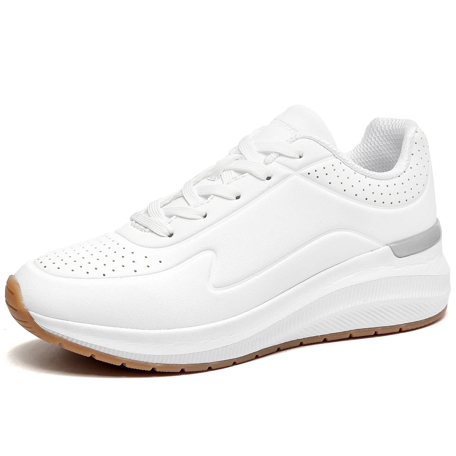 ANJOUFEMME Women's Slip-On Walking Shoes - Comfortable Athletic Sneakers with Fashion Wedge Design for Running, Tennis & Casual Wear | Perfect for Workouts, Travel & Everyday Use