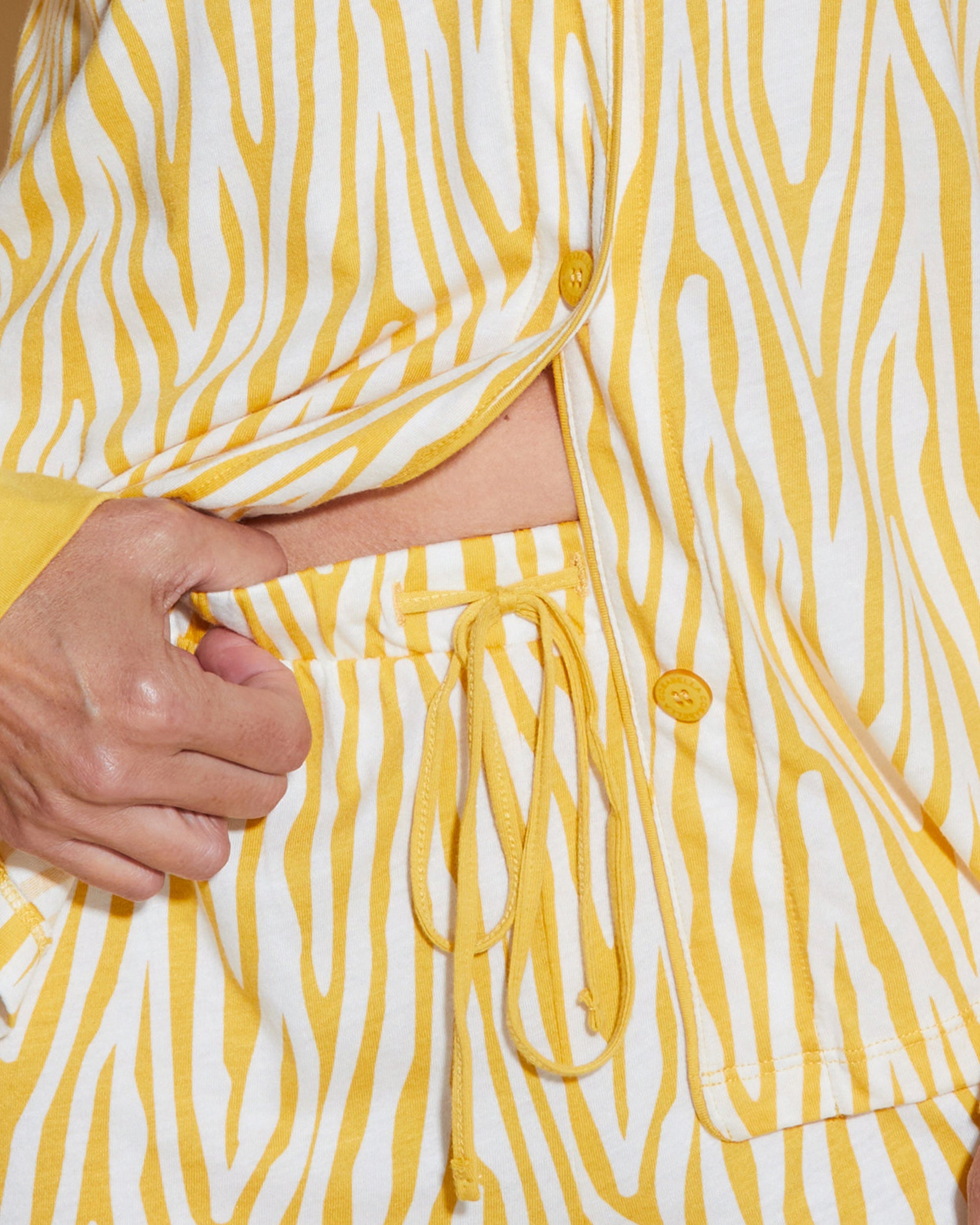 Printed Long Sleeve Top & Boxer Pajama Set for Women - Soft Cotton Sleepwear for Cozy Nights & Lounging at Home