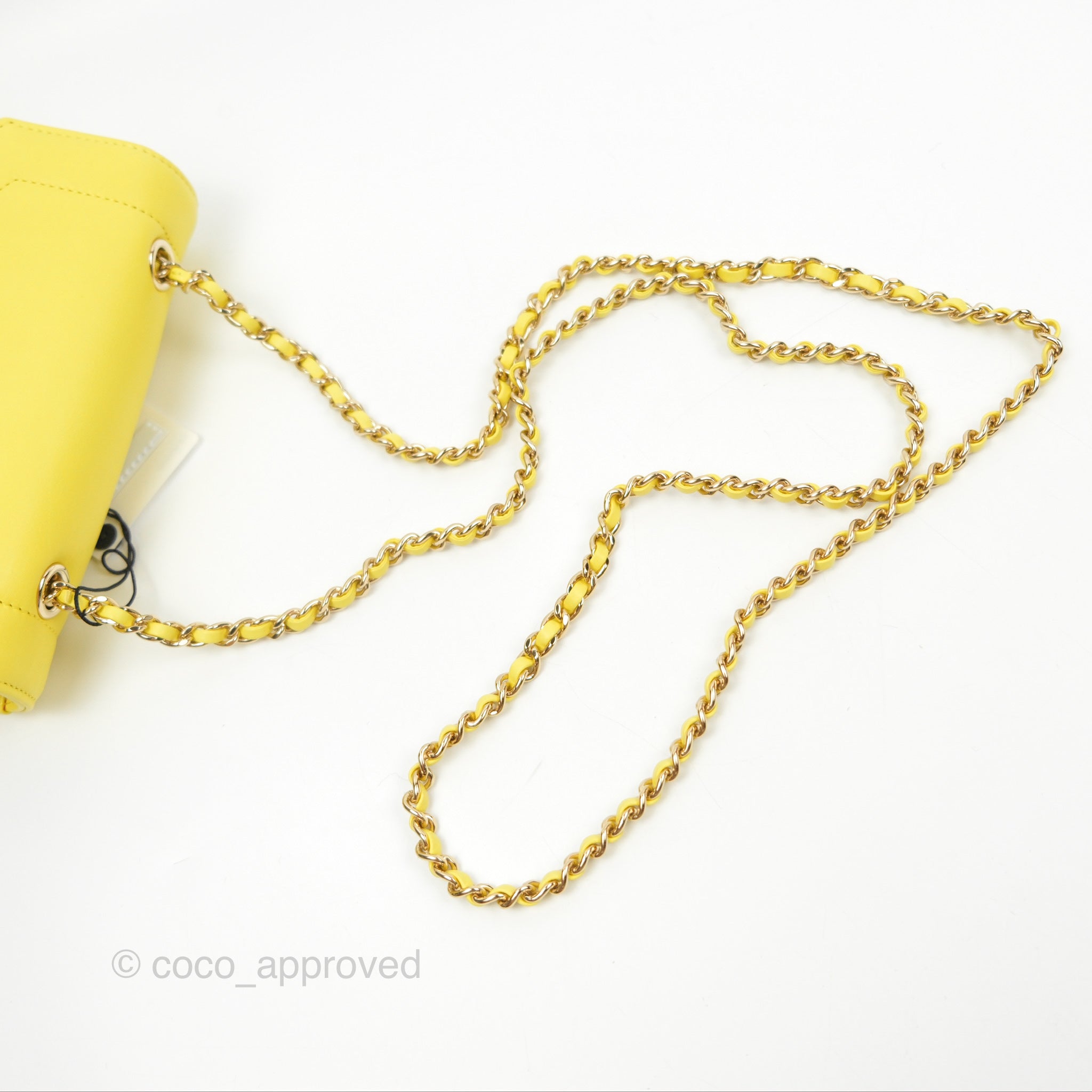 Chanel Chevron Square Envelope Flap Bag in Yellow - 19C Collection | Luxury Crossbody Bag for Women, Perfect for Parties & Evening Events