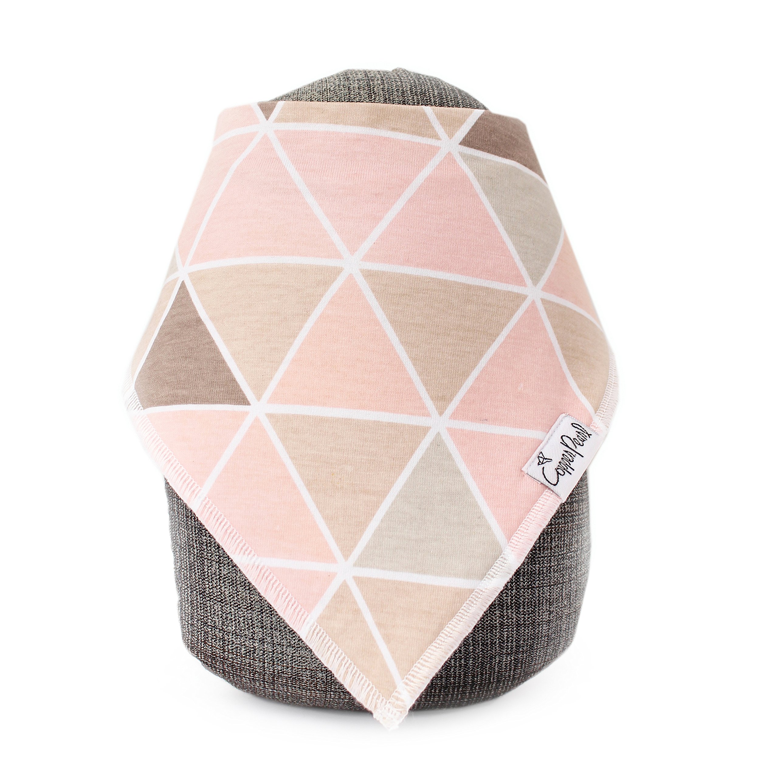 Copper Pearl Baby Bandana Drool Bibs - 4 Pack Soft Absorbent Bib Set for Girls, Blush Pink - Perfect for Teething, Drooling, and Messy Meals