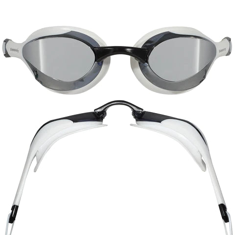Blueseventy Contour Swim Goggles - White/Silver Mirror Lens for Competitive Swimming & Training - Anti-Fog, UV Protection, Comfort Fit for Pool & Open Water
