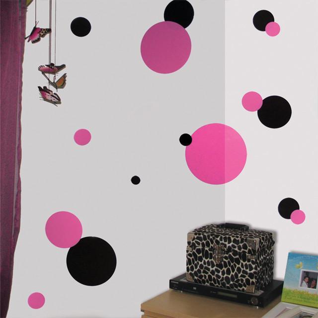Pink and Black Dot Decals - Waterproof Vinyl Stickers for Laptops, Phones, Cars & DIY Crafts - Fun Decorative Dots for Personalizing Your Devices and Home Decor