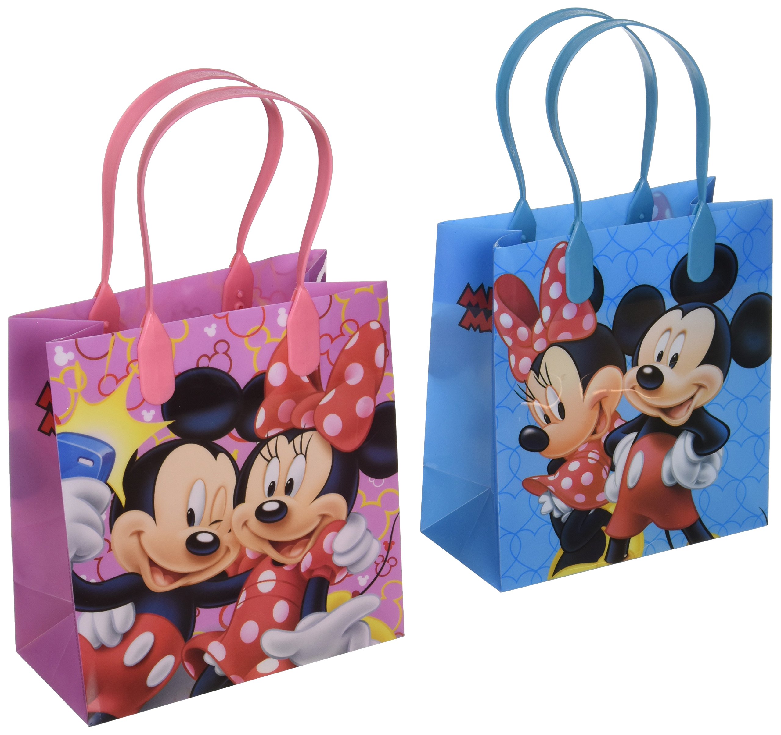 Disney Mickey and Minnie Mouse 12-Pack Premium Reusable Party Favor Gift Bags - Perfect for Birthday Parties, Baby Showers & Holiday Celebrations