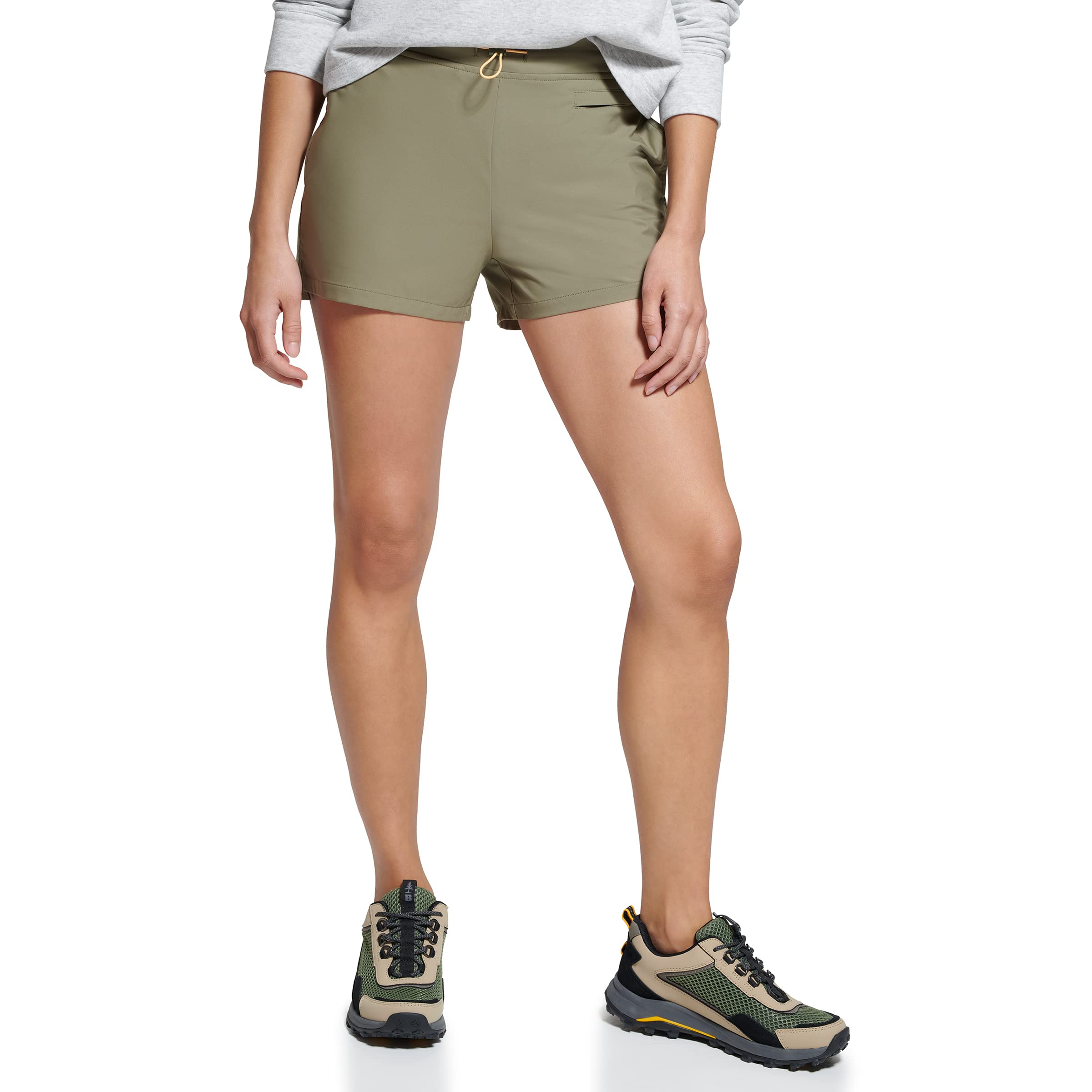 BASS OUTDOOR Women's Quick-Dry Woven Shorts - Lightweight & Breathable for Hiking, Yoga, and Summer Outdoor Activities