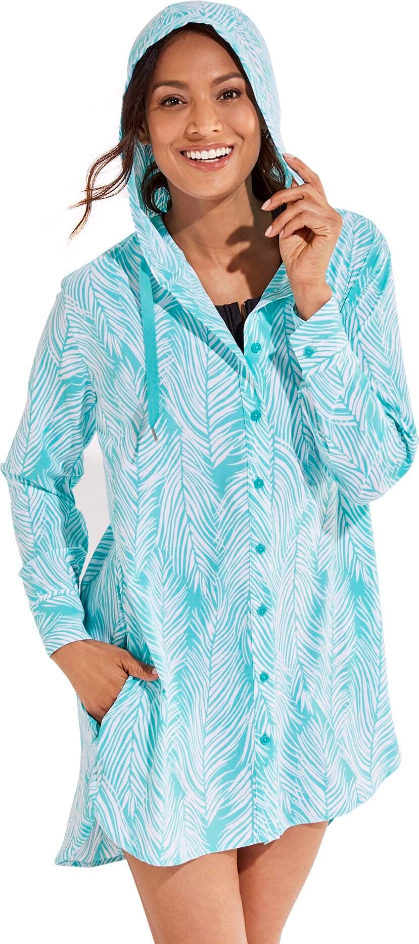 Coolibar UPF 50+ Women's Sun Protective Beach Shirt - Lightweight Long Sleeve Cover Up for Swimming, Surfing & Outdoor Activities