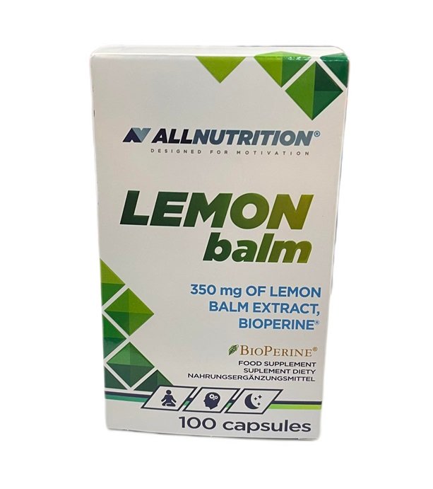 Allnutrition Lemon Balm Extract 350mg - 100 Capsules | Natural Stress Relief & Sleep Support Supplement | Vegan, Non-GMO | Perfect for Relaxation & Anxiety Relief