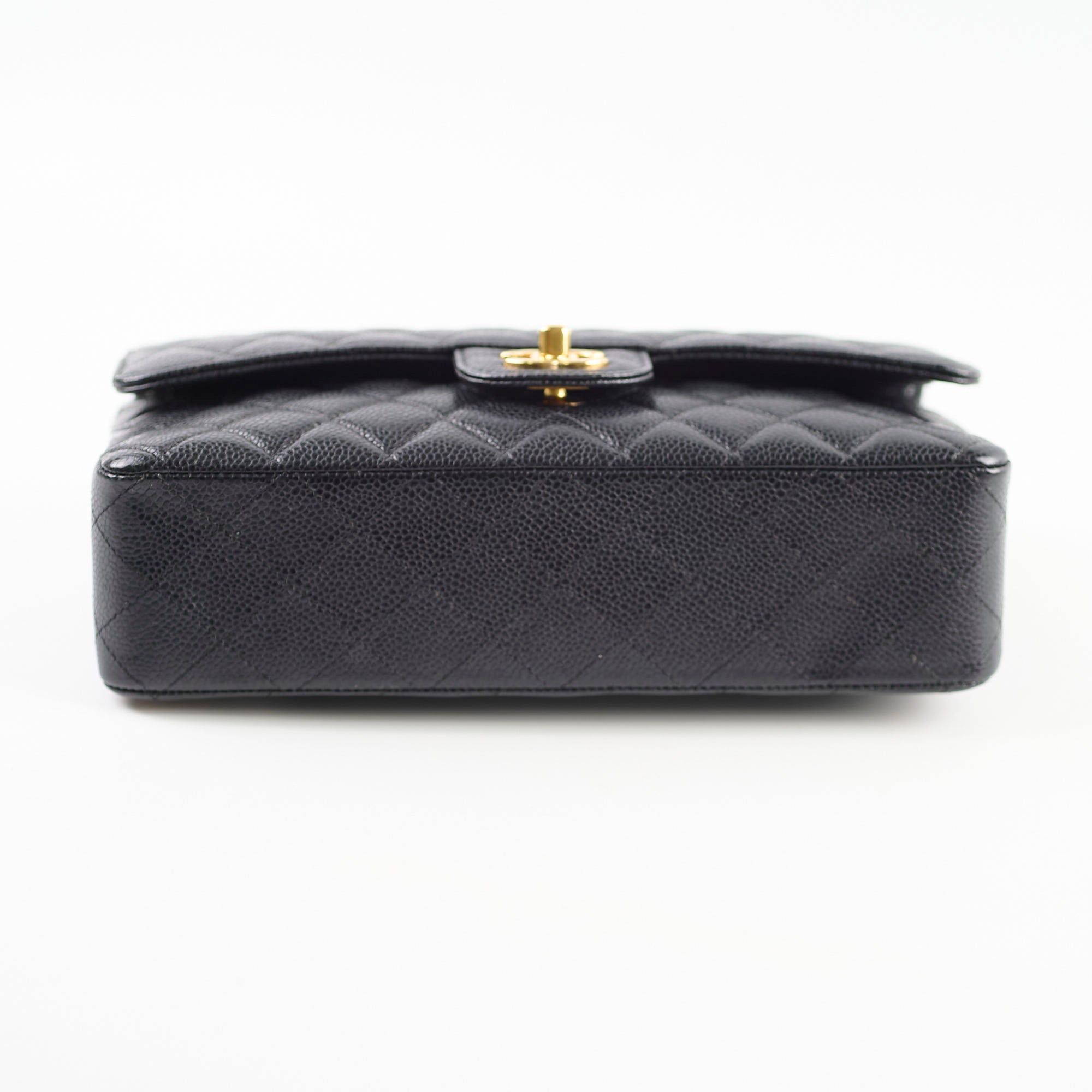 Chanel Medium/Large Caviar Double Classic Flap Black Handbag - Luxury Designer Shoulder Bag for Women | Perfect for Work, Evening Events & Special Occasions