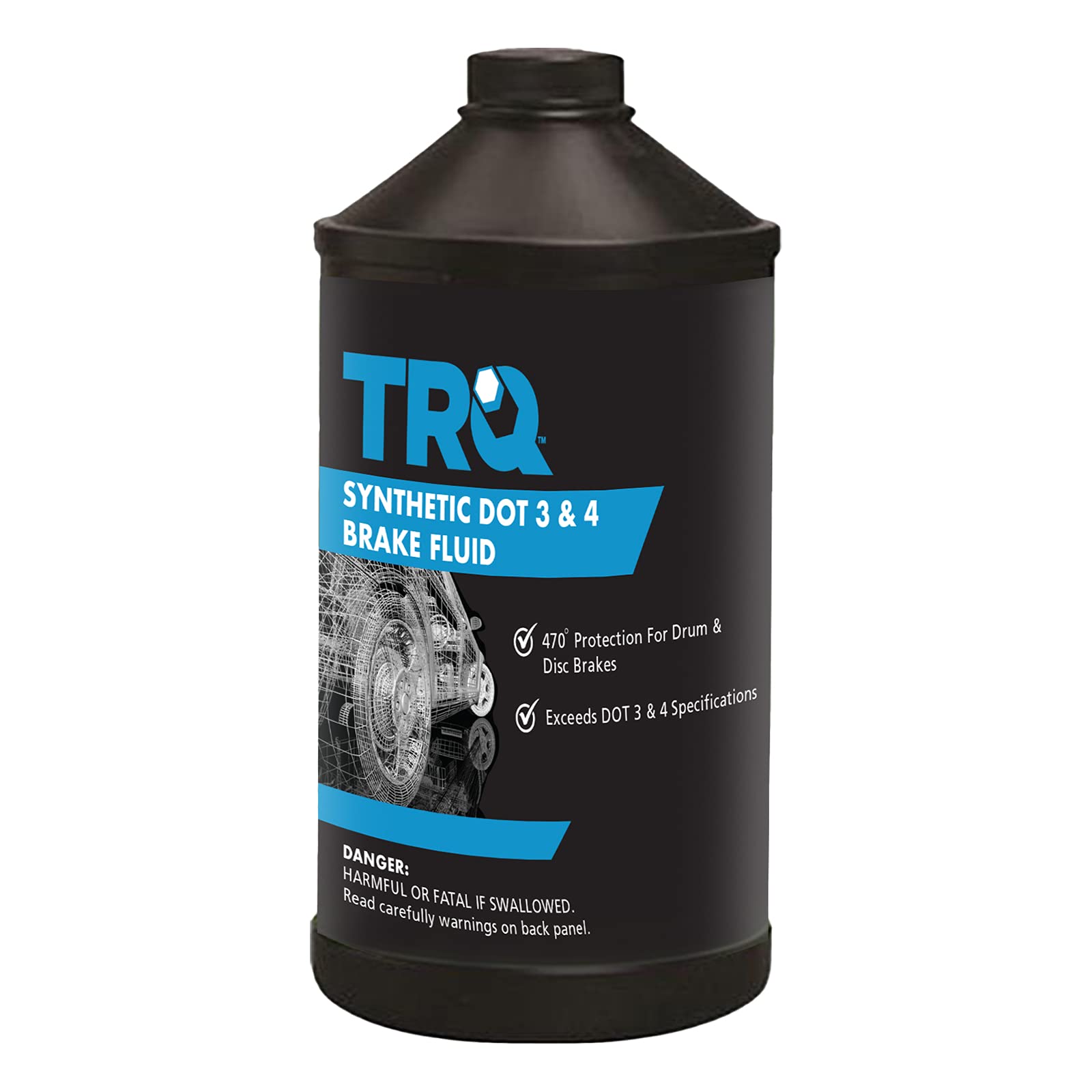 TRQ Rear Posi Ceramic Brake Pads with Coated Rotors - High Performance Brake Kit for Smooth Stopping - Perfect for Trucks, SUVs and Sedans - Ideal for Daily Commuting and Heavy Duty Driving