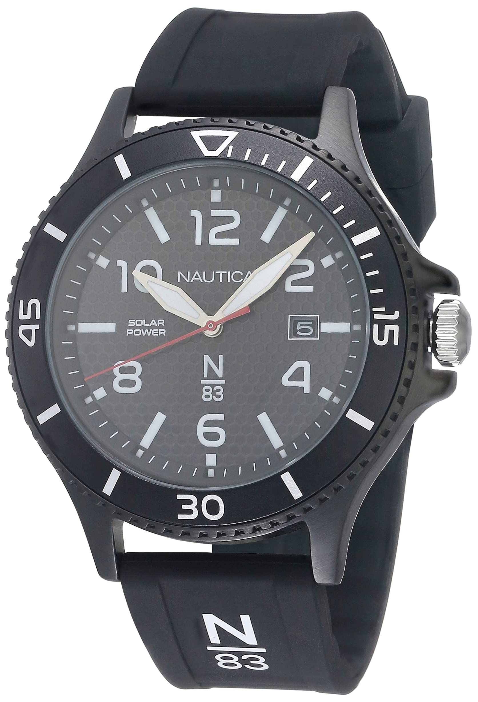 Nautica N83 Men's Solar-Powered Watch with Date Display - Waterproof Casual Chronograph for Beach, Swimming & Outdoor Activities