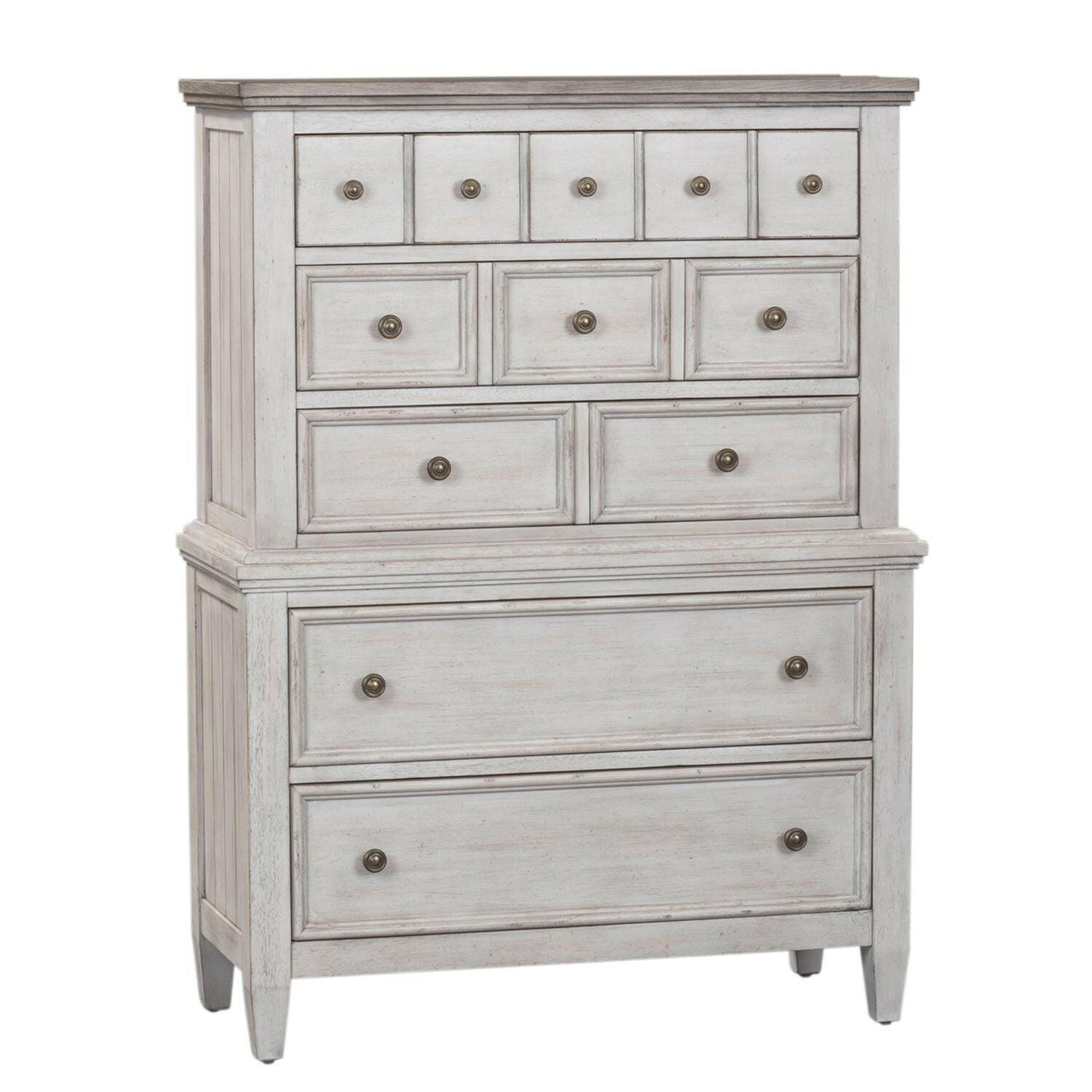 824 Heartland Queen Bed Frame Set with Headboard, Footboard, Rails, Chest & Nightstand - Complete Bedroom Furniture Bundle for Cozy Master Bedroom Decor