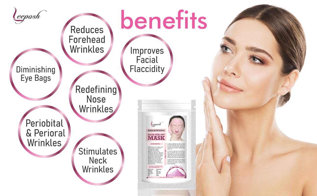 Brightening Algae Peel Off Mask - Deep Cleansing & Skin Glow - Best for Acne, Blackheads & Dull Skin - Perfect for Spa Night & Self Care Routine